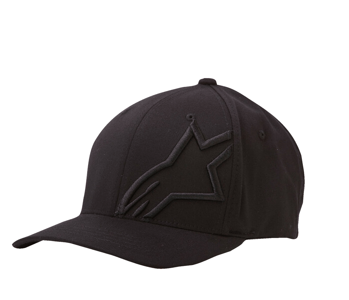 Alpinestars Corp Shift 2 Curved Bill Hat, cappellino da baseball nero, ricamo piatto tono su tono sul pannello anteriore sinistro, visiera curva, costruzione a sei pannelli con occhielli di ventilazione, stile casual ispirato al motorsport