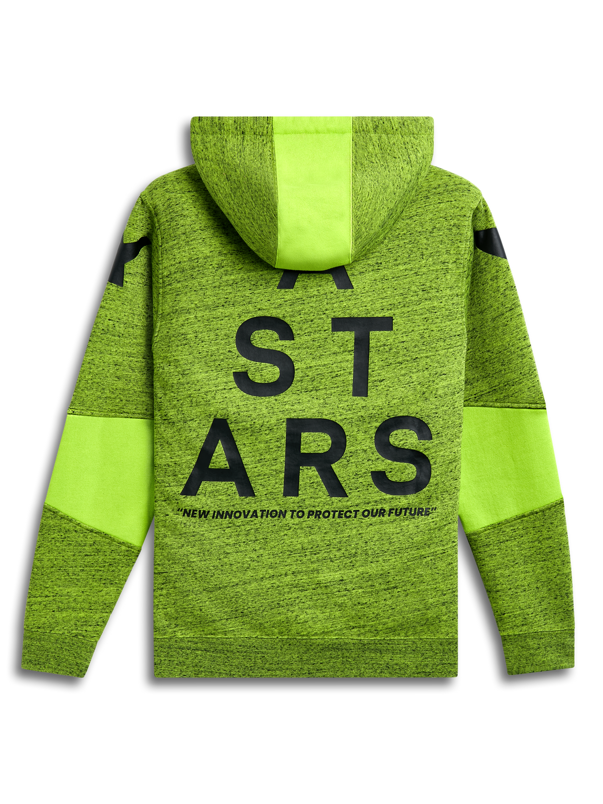 Alpinestars Felpa Con Cappuccio Perpetuate, felpa con cappuccio casual unisex, verde lime, con pile mélange tinto in capo, tasca a marsupio e logo frontale
