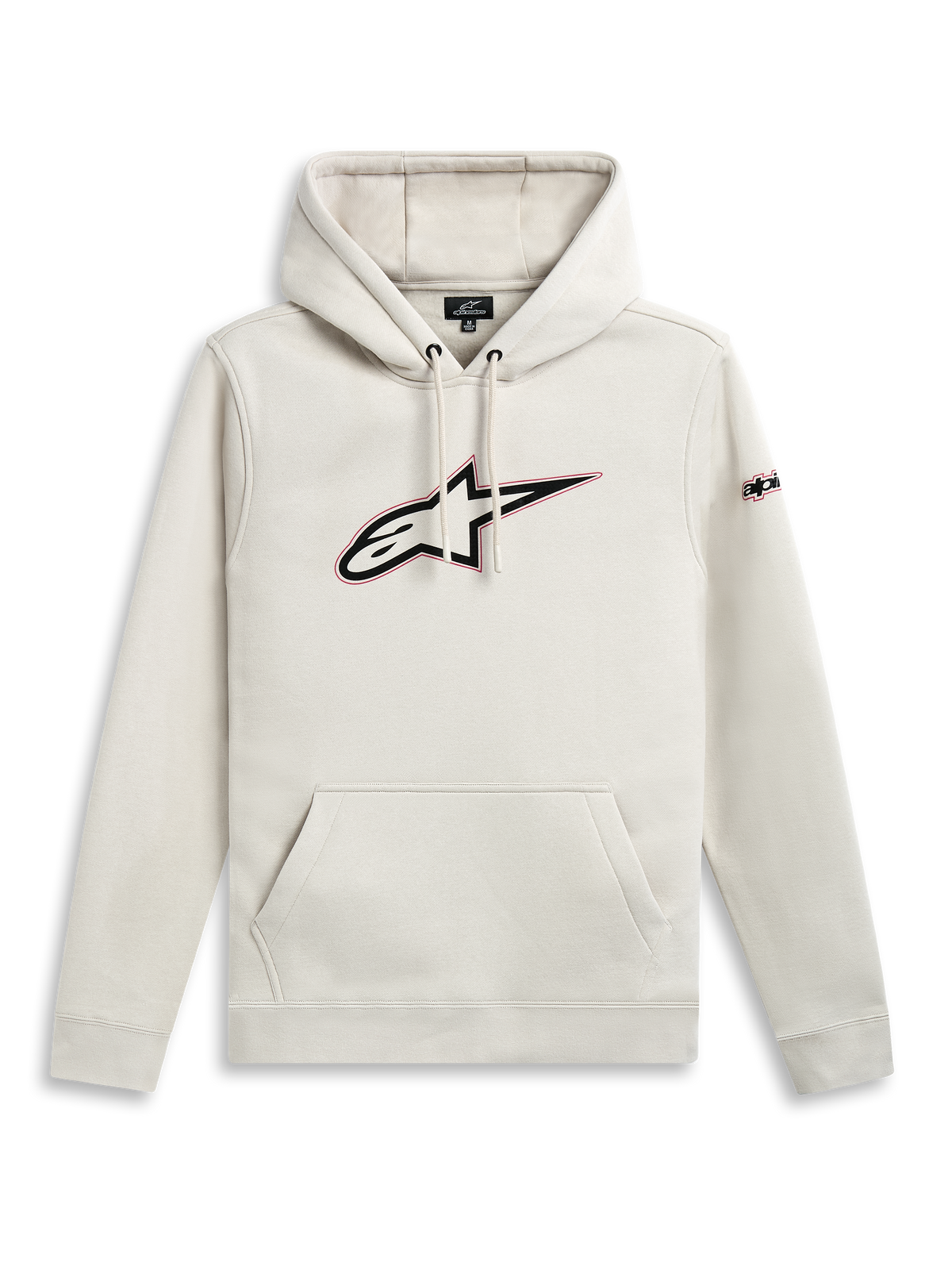 Alpinestars Felpa Con Cappuccio Insignia, felpa casual color off white con tasca a marsupio e logo sul petto