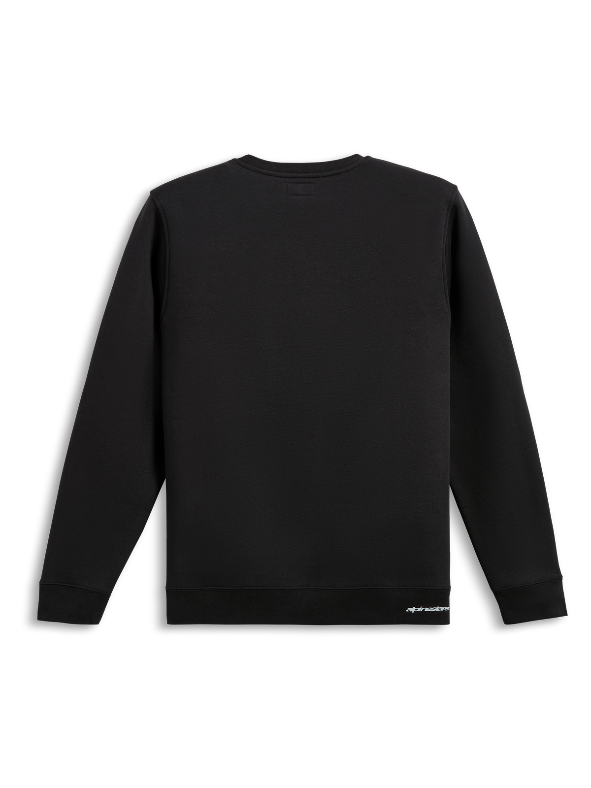 Felpa Positive Crew, felpa sportiva nera, vista posteriore con design pulito in misto cotone, orlo e polsini a coste