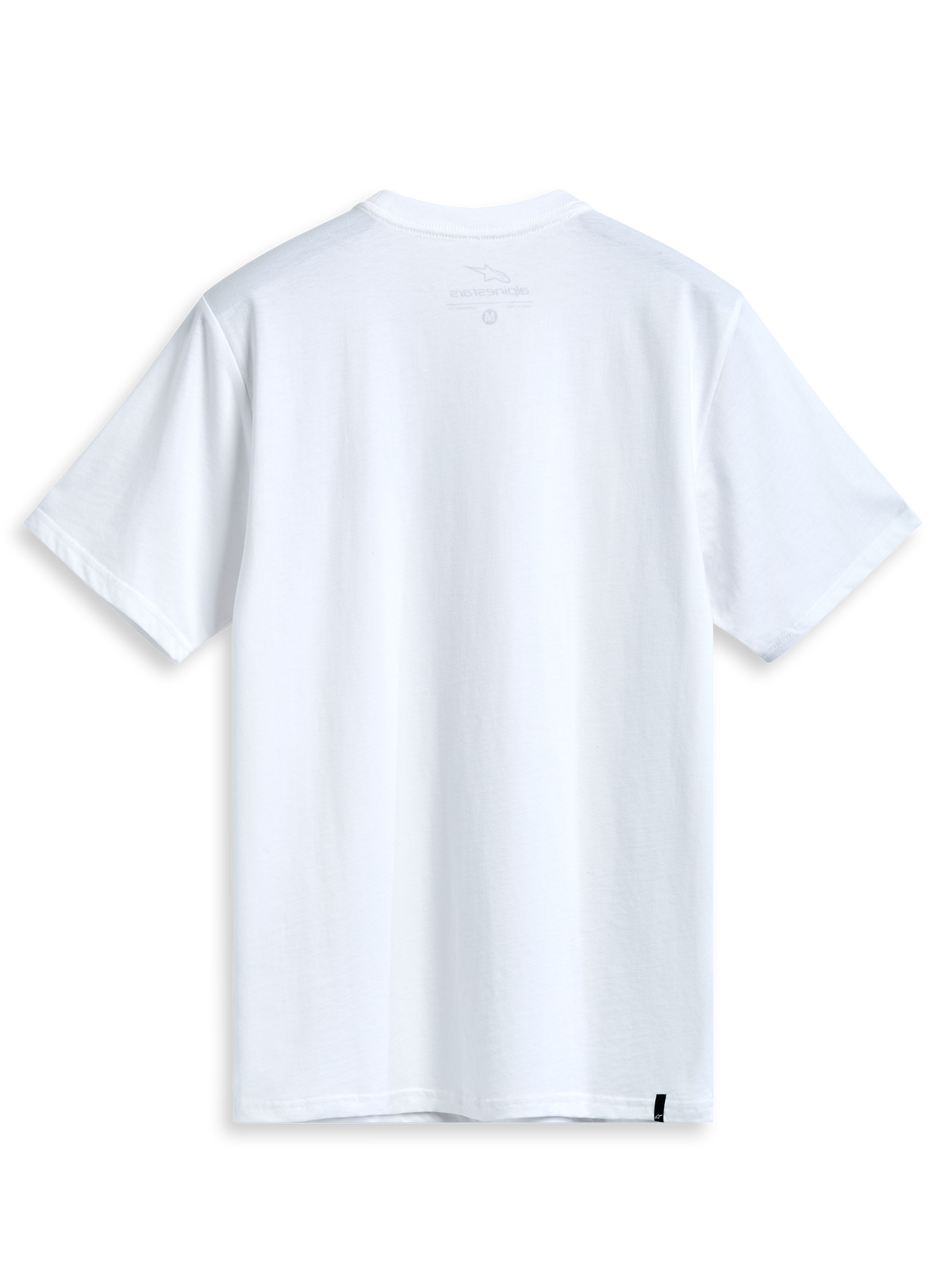 Alpinestars Geografica Csf Tee, maglietta a maniche corte, bianca, vista posteriore, design pulito con piccola etichetta tessuta nera sull'orlo, streetwear casual motorsport