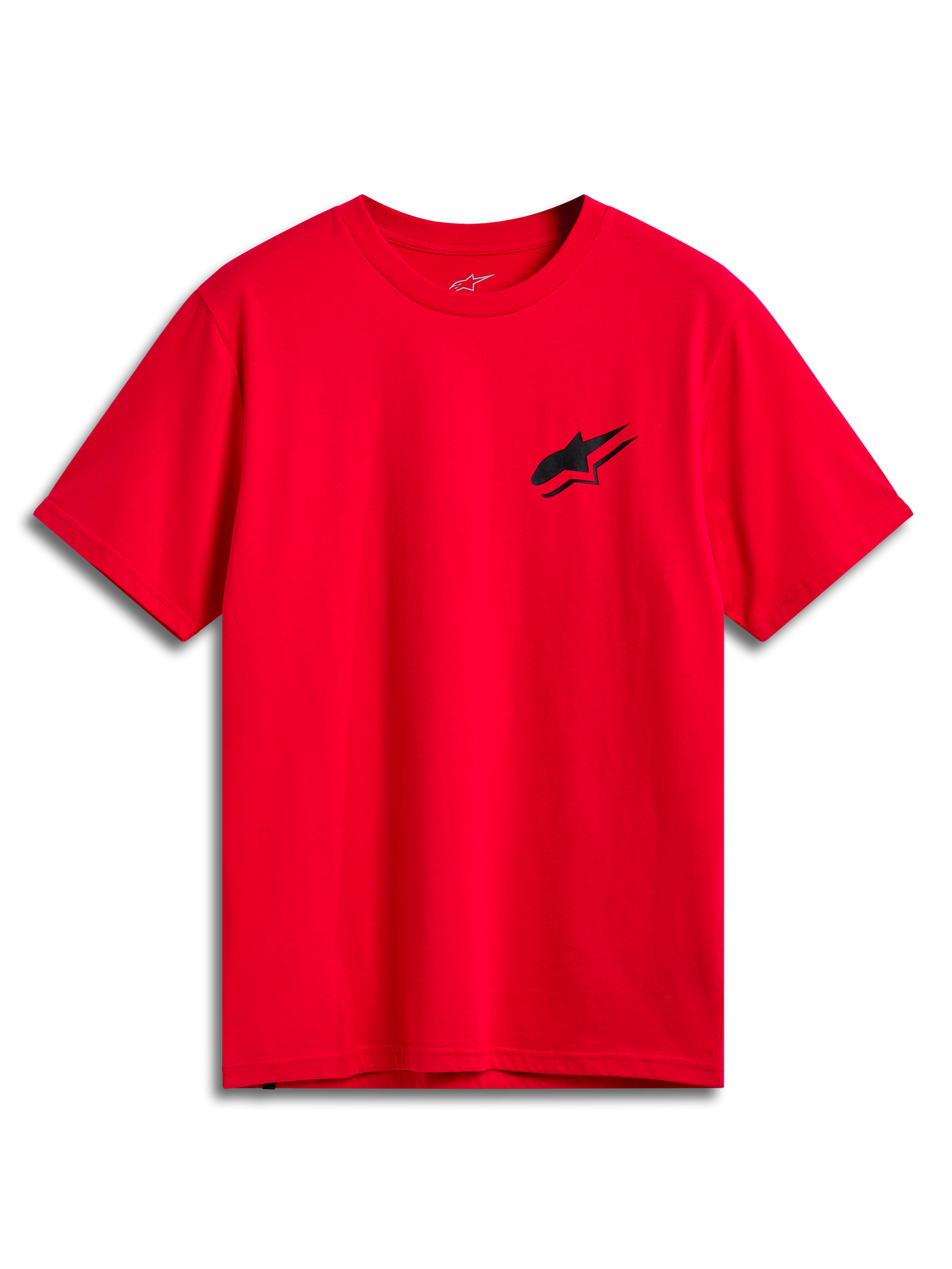 Alpinestars Formulate CSF Tee, maglietta a maniche corte, rossa, piccolo logo Astars nero sul petto, abbigliamento casual motorsport streetwear