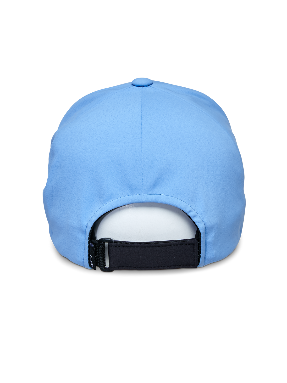 Cappello Alpinestars Apex, blu, vista posteriore con cinturino regolabile in velcro nero, costruzione della corona senza cuciture, tessuto tecnico traspirante, cappello sportivo performance