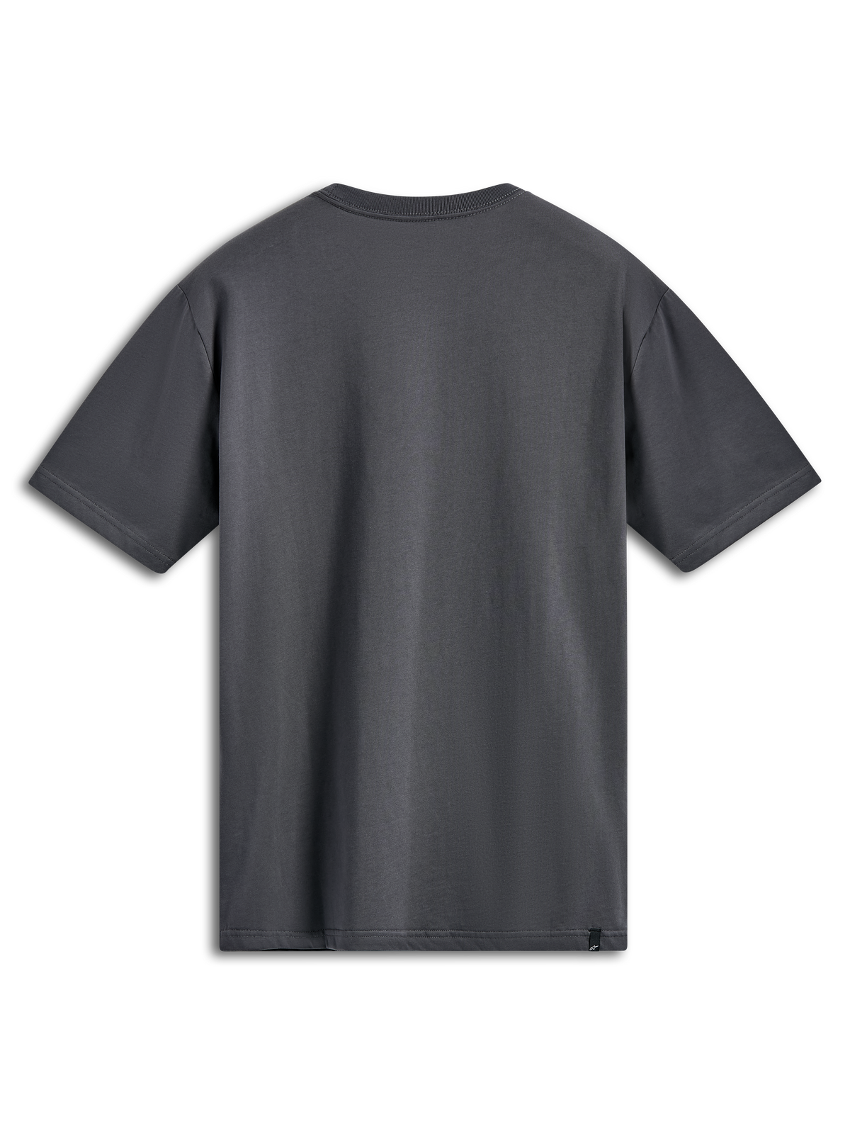 Alpinestars Ellipsoid CSF Tee, t-shirt a maniche corte, antracite, vista posteriore, design semplice con piccola etichetta nera del logo sull'orlo, abbigliamento sportivo casual