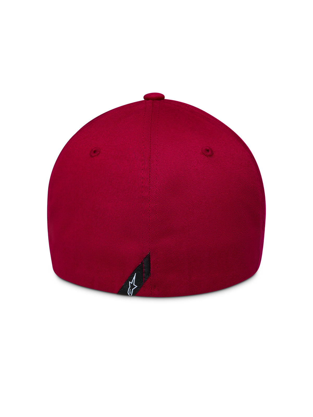 Alpinestars Pivot Cappello, vista posteriore, rosso scuro, retro flessibile con logo Astars, stile casual motorsport.