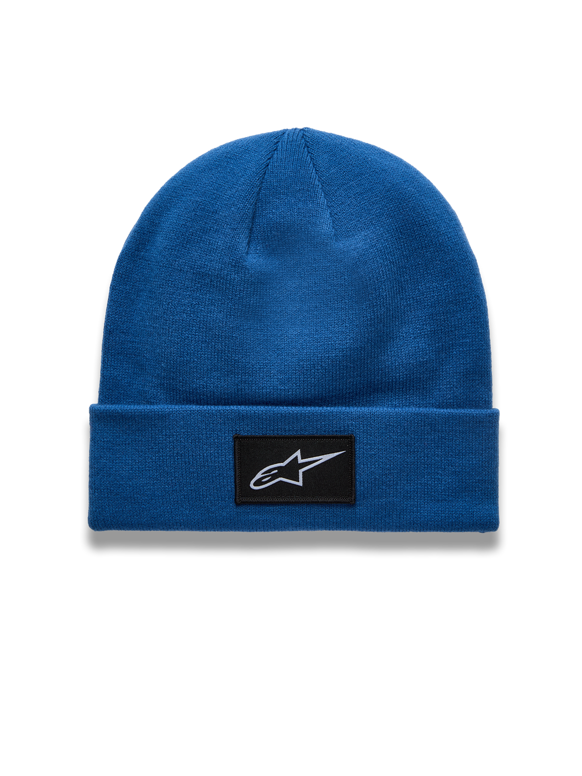 Alpinestars Augment Cuff Beanie, berretto sportswear blu con patch logo Astars tessuta e costruzione in maglia jersey, abbigliamento casual ispirato al motorsport