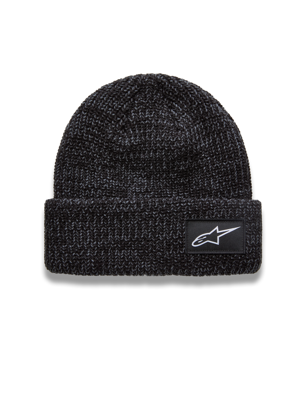 Alpinestars Unload Rib Cuff Cuffia, berretto in maglia grigio antracite melange con patch logo Astar bianca, stile sportswear casual.