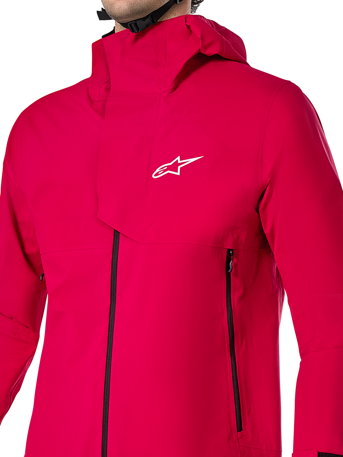 Alpinestars Giacca Impermeabile A-Dura Elite, giacca antipioggia MTB, Rosso Fluo, costruzione tecnica ripstop a 3 strati con cappuccio sopra il casco e patta antivento frontale, equipaggiamento da ciclismo ad alte prestazioni per trail riding in ogni condizione atmosferica