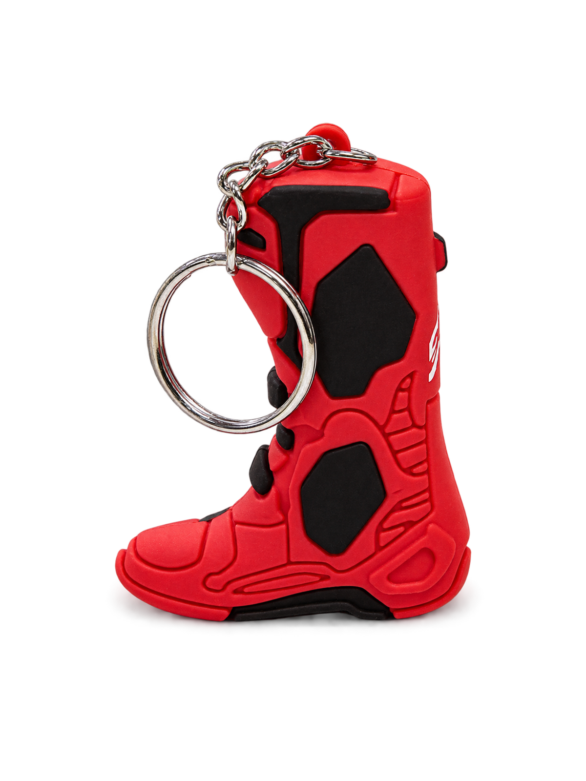 Alpinestars Portachiavi Tech 10 Boot, portachiavi da motorsport in rosso e nero, replica tridimensionale dell'iconico stivale da motocross con anello in metallo