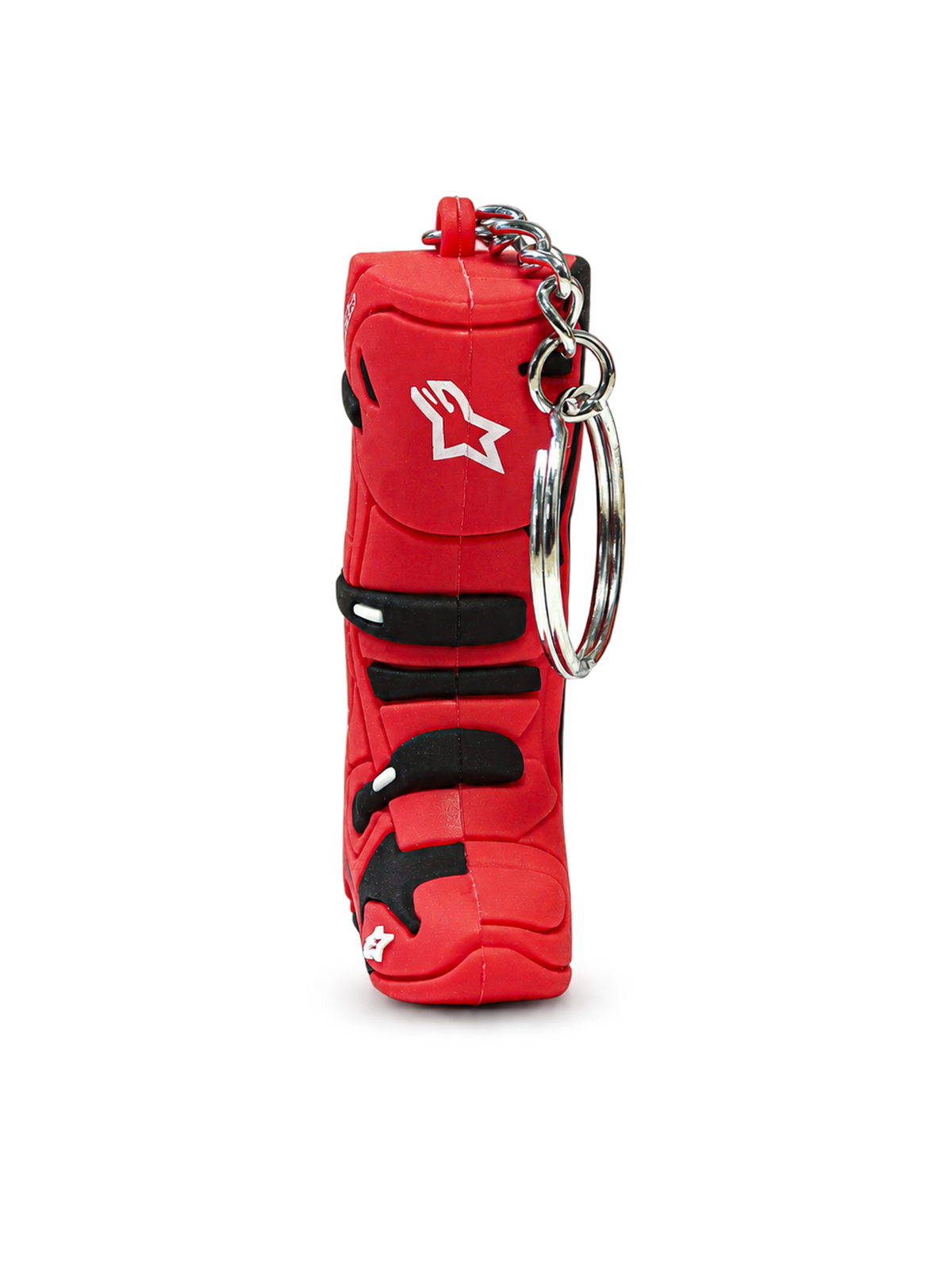 Alpinestars Portachiavi Tech 10 Boot, portachiavi da motocross per accessorio sportswear, rosso e nero con logo bianco e anello a scatto in metallo