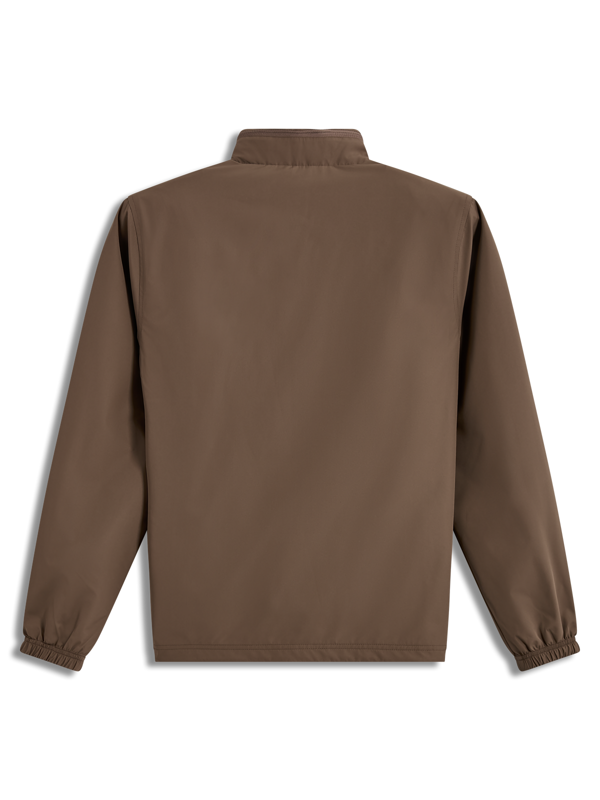 Alpinestars Overhaul Racer Giacca, giacca sportswear leggera marrone, vista posteriore con colletto e cappuccio riponibile.