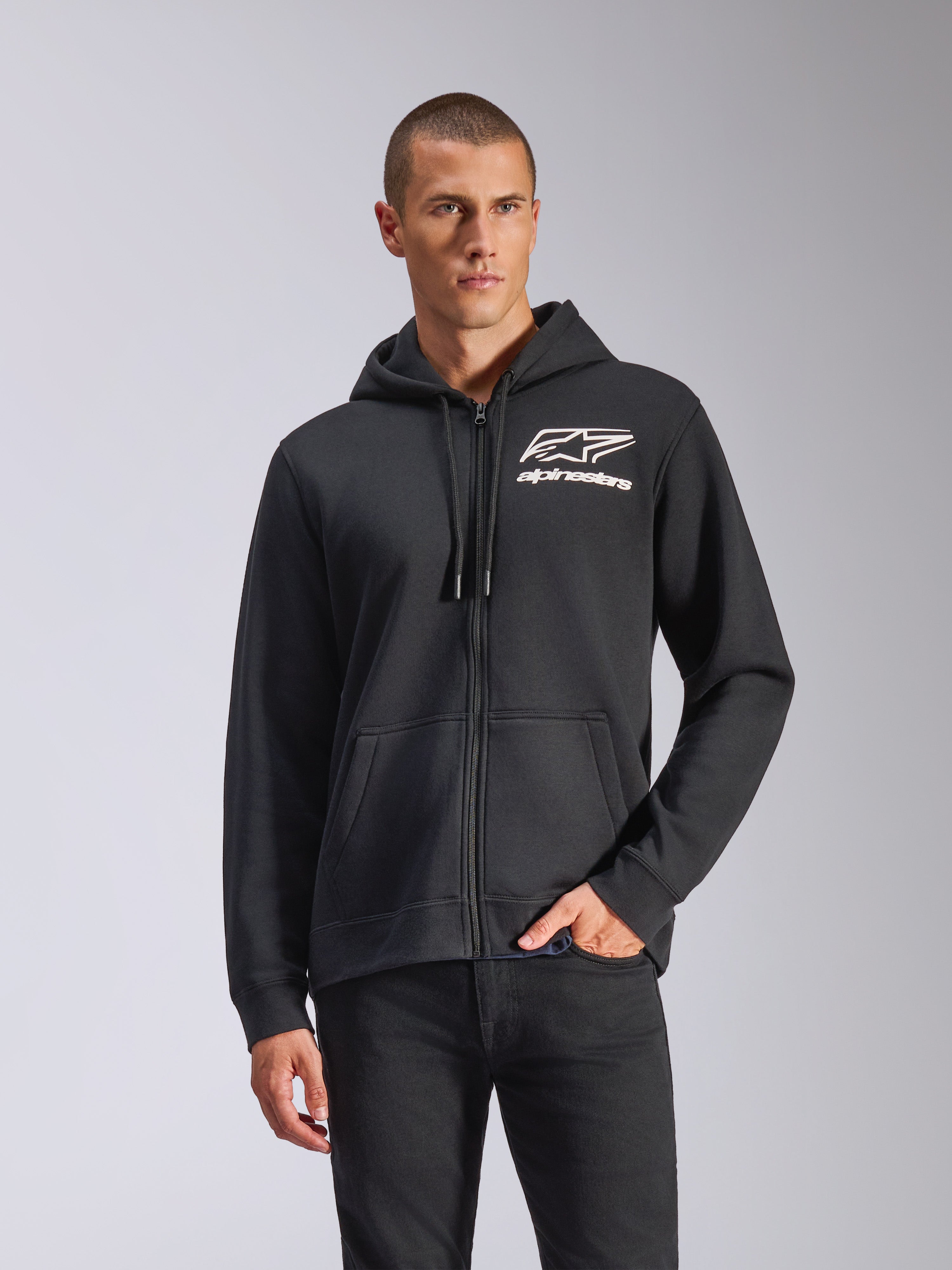 Felpa Moto Alpinestars CHROME AIR SPORT Hoodie - Nero Rosso Fluo - Offerta