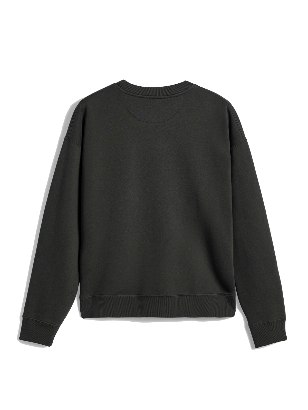 Alpinestars Essentials Ageless Crew, felpa girocollo, Off Black, vista posteriore con colletto, polsini e orlo a costine, pile compatto premium, abbigliamento casual streetwear