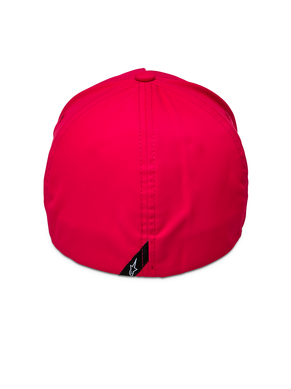 Alpinestars Ageless Reflex Waterproof Hat, rosso, vista posteriore con design chiuso flex fit, cucitura verticale e piccola etichetta nera con logo Astars bianco, tessuto tecnico impermeabile