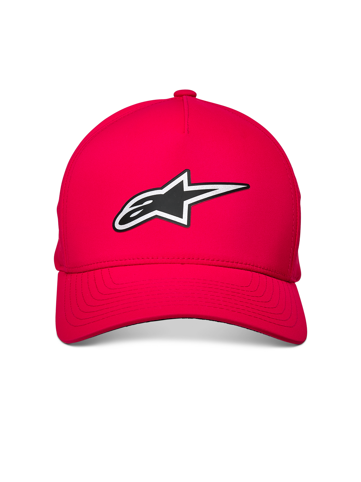 Alpinestars Ageless Reflex Waterproof Hat, rosso, con logo Astars riflettente frontale, visiera curva e corona strutturata, tessuto tecnico impermeabile per uno stile casual da motorsport