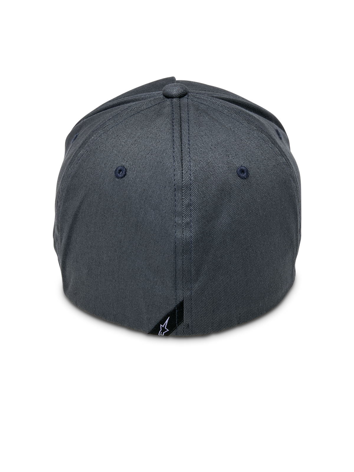 Cappello Alpinestars Ride Sonic, grigio antracite, vista posteriore con design flex back e piccola etichetta nera con logo Alpinestars, copricapo casual ispirato al motorsport