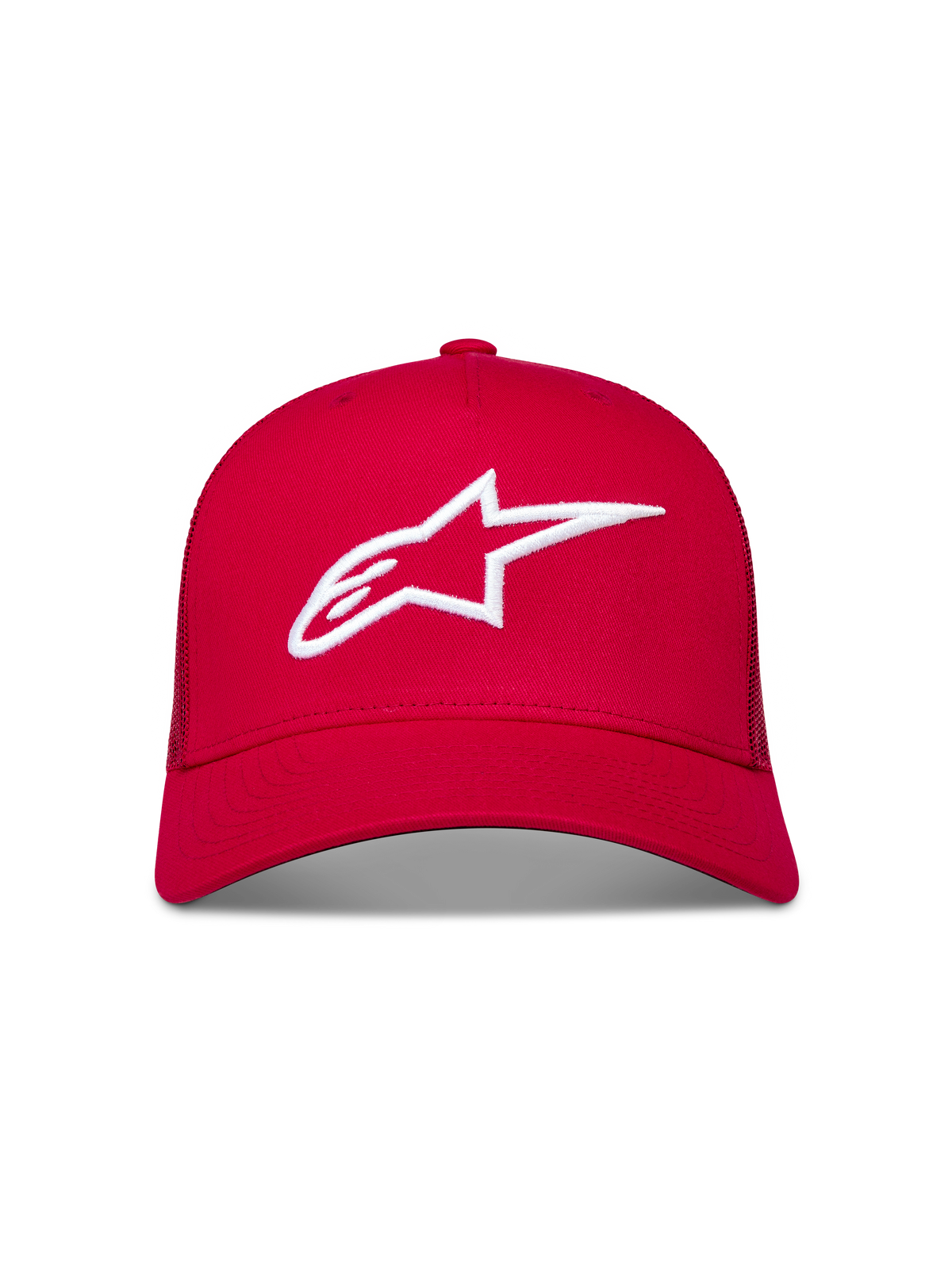 Alpinestars Ageless Snapback Cappello, cappello rosso con logo Astars 3D ricamato bianco, visiera curva, stile casual motorsport.