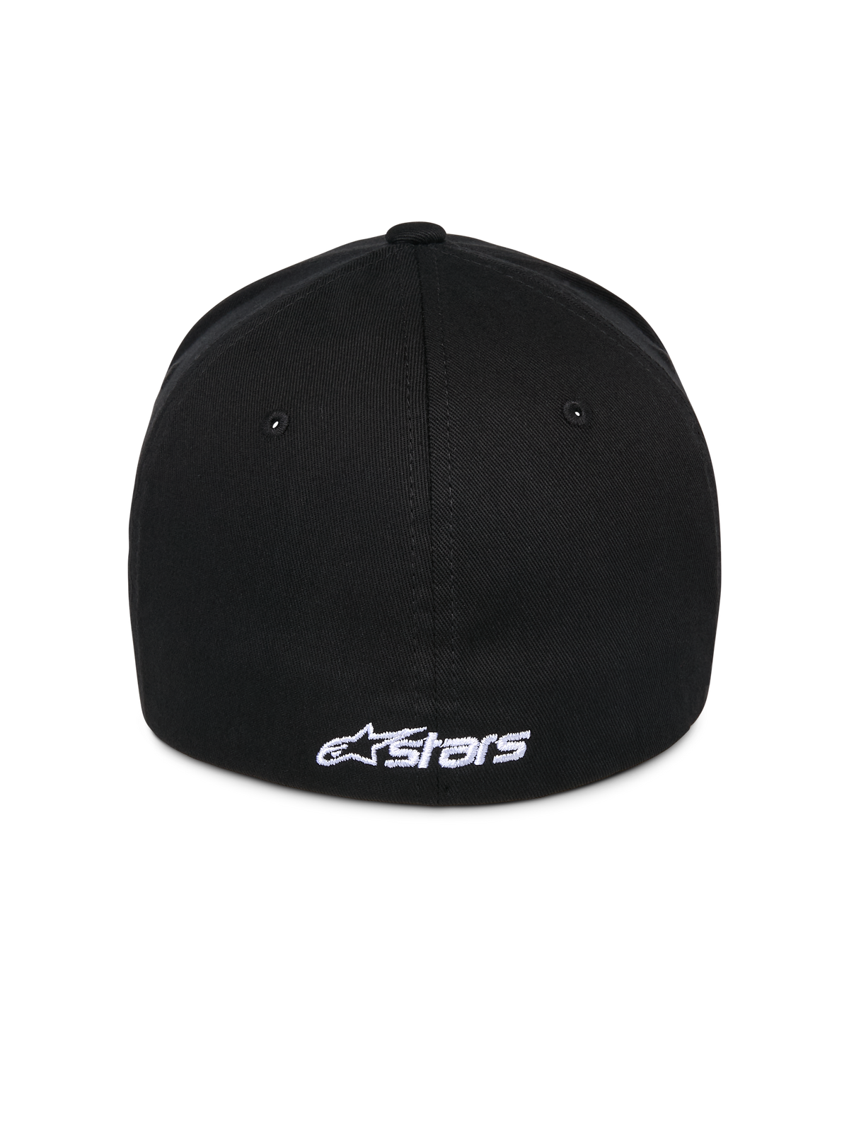 Alpinestars Cappello Ageless Multi, cappellino da baseball nero, vista posteriore con logo Astars bianco ricamato, design con retro flessibile, stile sportivo casual