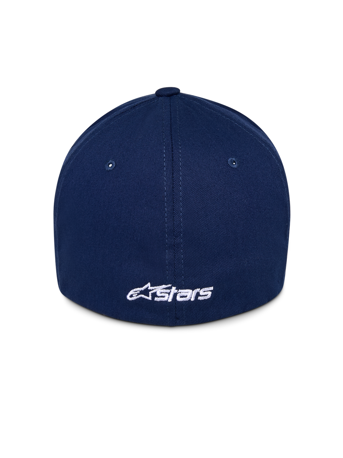 Alpinestars Ageless Multi Hat, cappellino da baseball blu navy, vista posteriore con logo Astars bianco ricamato, corona strutturata con pannelli cuciti, copricapo casual ispirato al motorsport