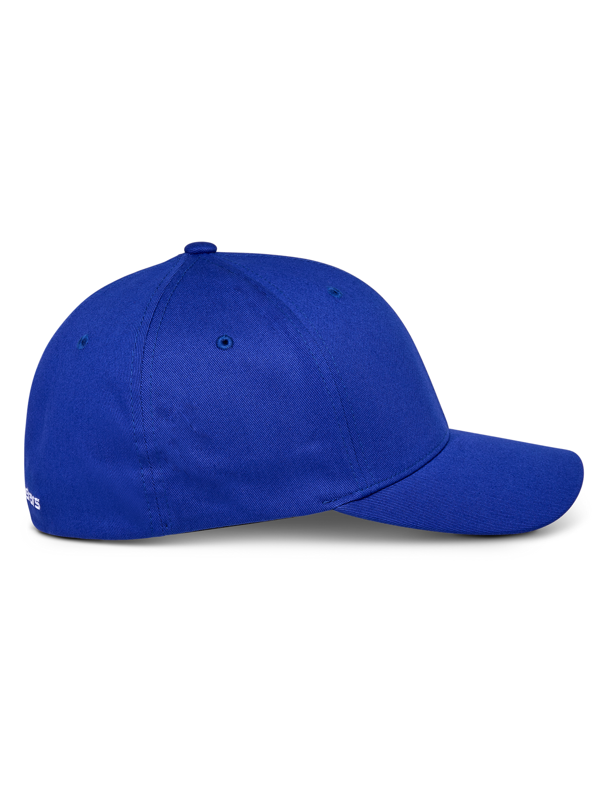 Cappello Alpinestars Corp Shift Multi, blu, vista di profilo laterale, visiera curva con corona strutturata, tessuto twill di cotone elasticizzato, copricapo casual ispirato al motorsport