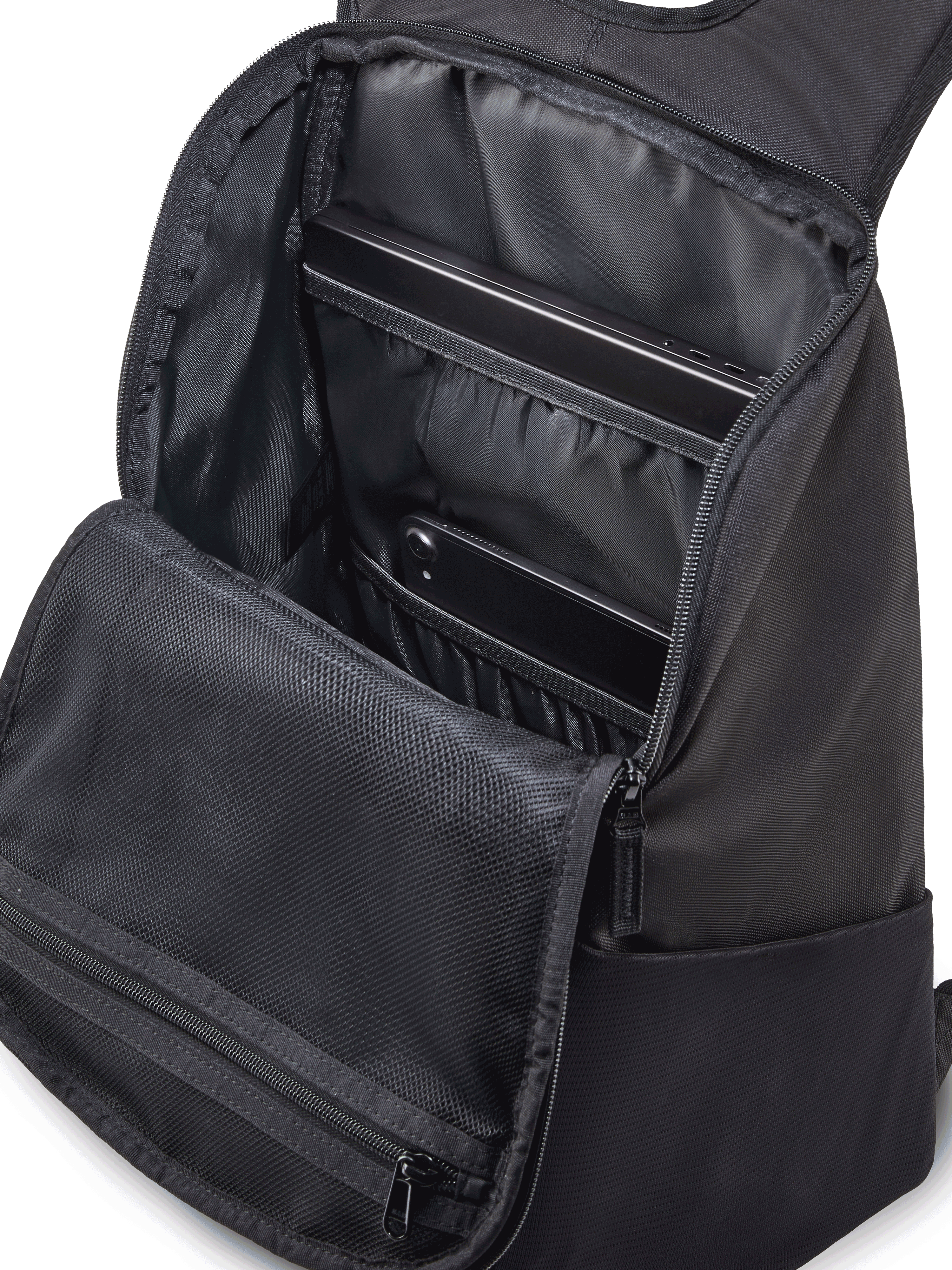 Alpinestars Zaino Defcon V3, piccolo zaino quotidiano bianco e nero, resistente poliestere 600D, con tasca frontale con cerniera, tasche in rete per bottiglie d'acqua e logo Alpinestars stampato