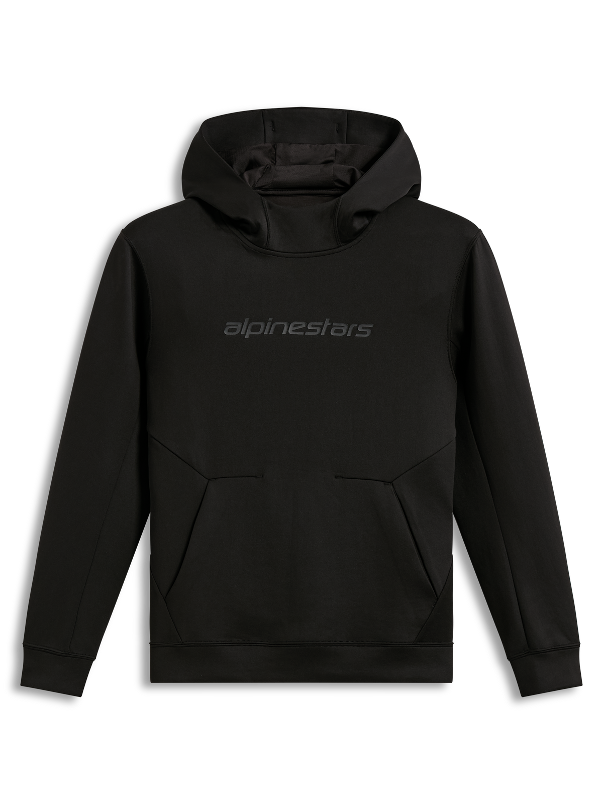 Alpinestars Datrix Hoodie, felpa con cappuccio in pile tri-blend double face, nero, logo tonale HD e tasca con dettaglio a freccia, sportswear