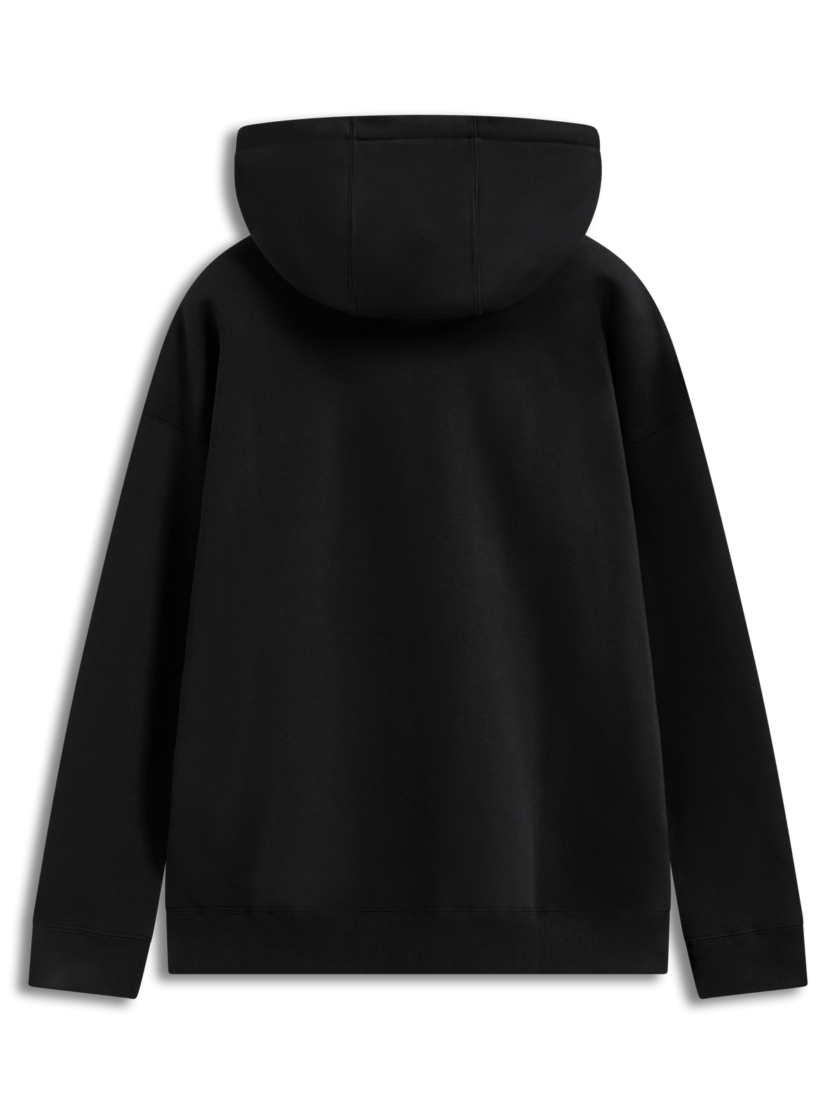 Alpinestars Prelude Oversized Hoodie, felpa con cappuccio sportswear nera in pile, vista dal retro con polsini a costine