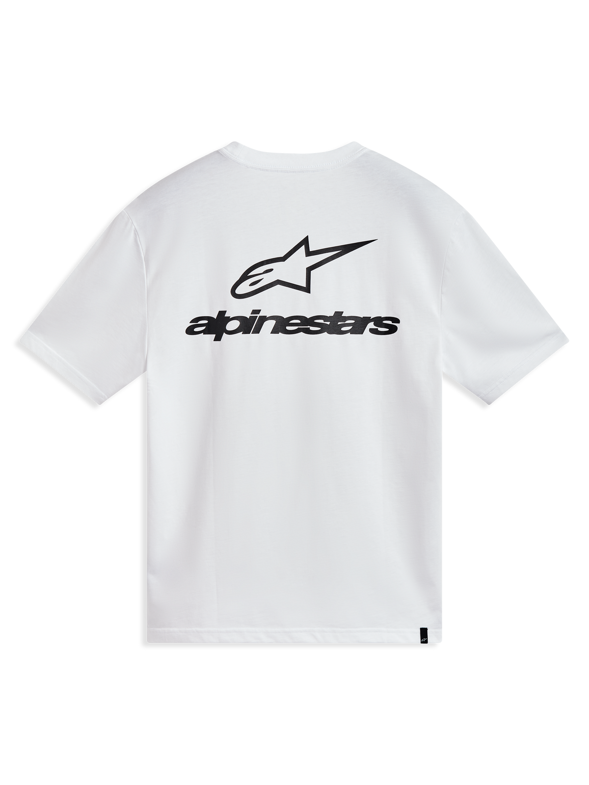 Alpinestars Combo Back CSF Tee, maglietta a maniche corte bianca, grande logo Astars nero sulla schiena, casual motorsport