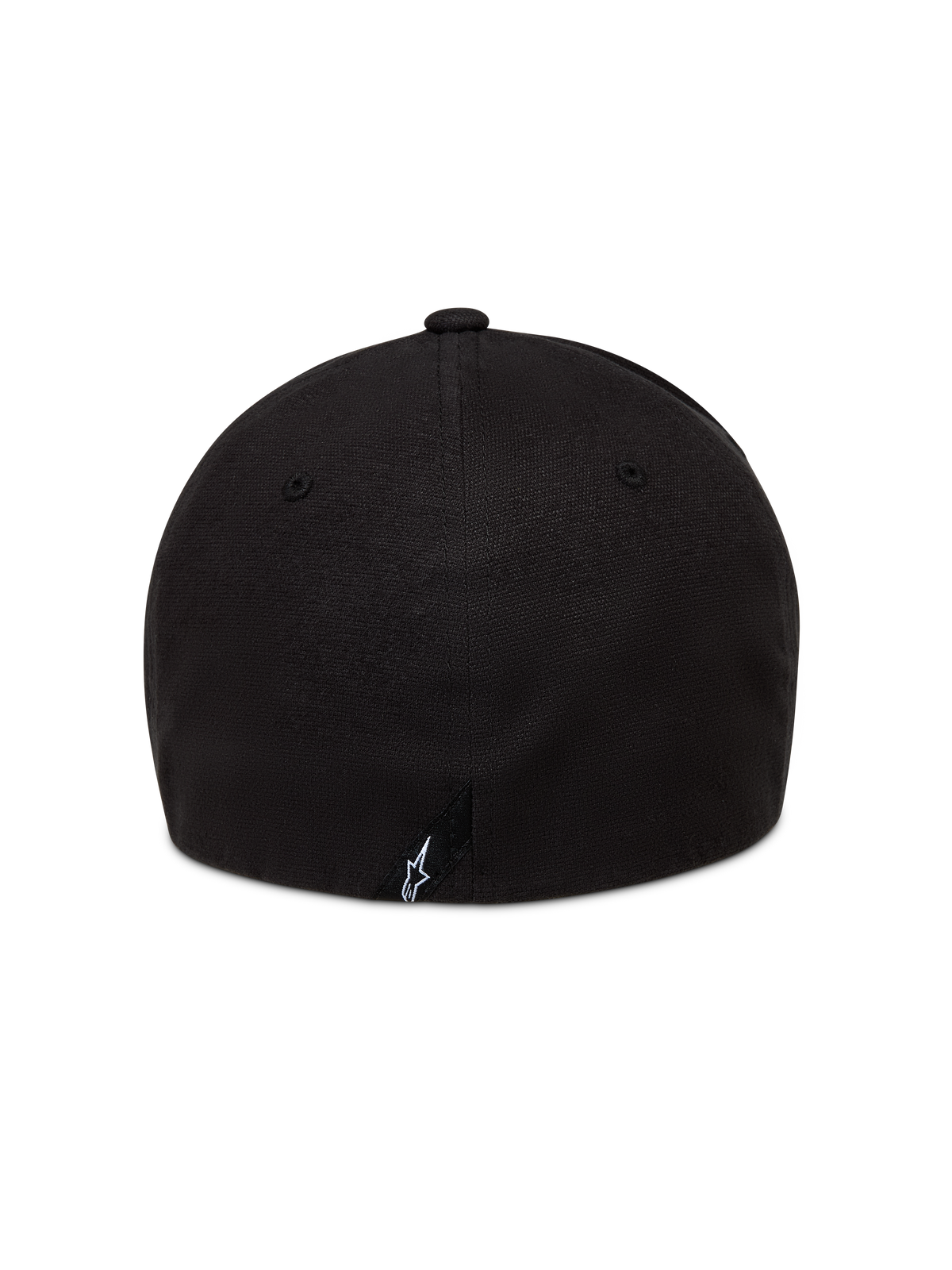 Alpinestars County Canvas Cappello, cappello flex back sportswear, nero, vista posteriore con piccolo logo Astars ricamato, tessuto Oxford peached, stile casual