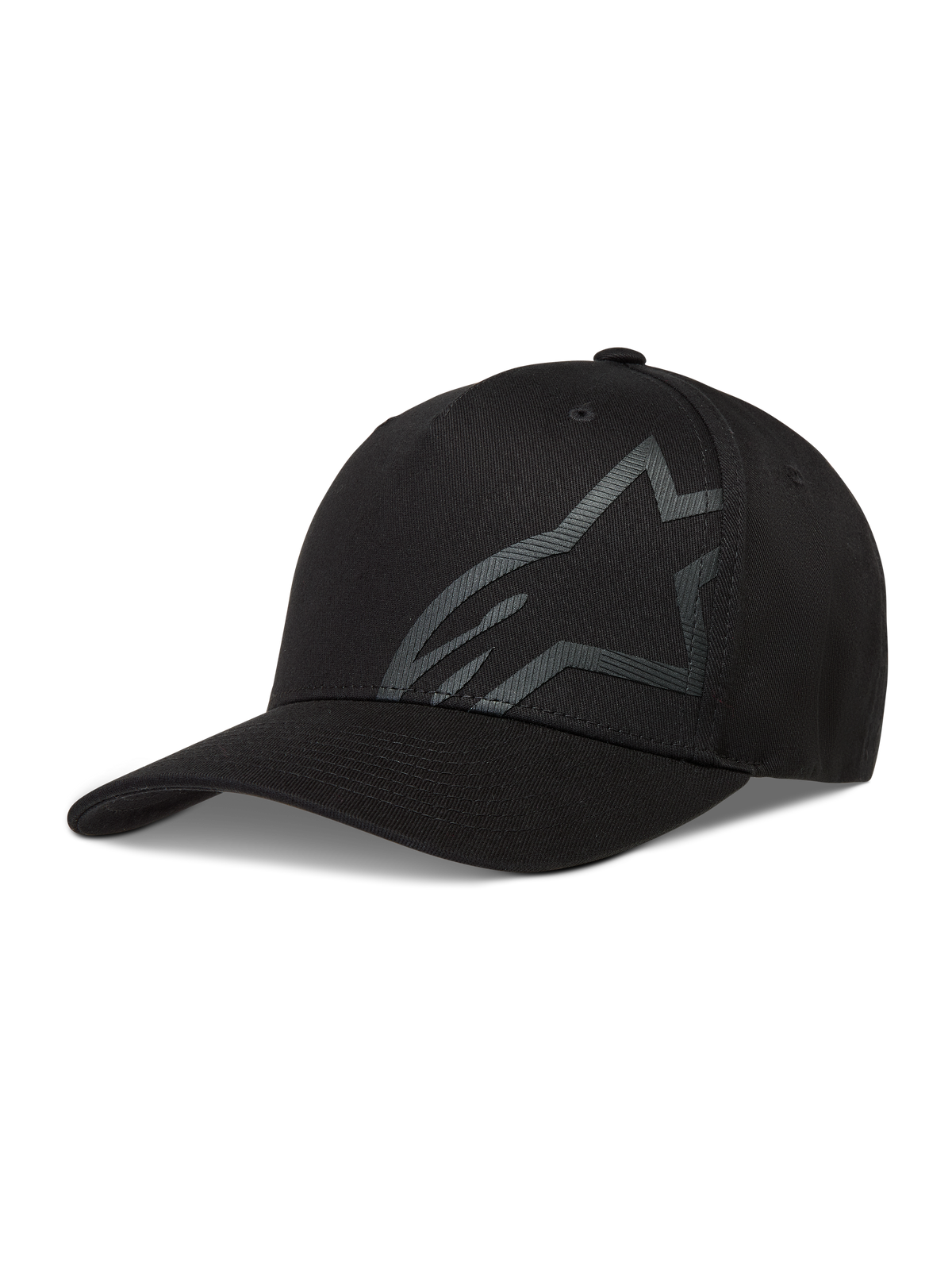 Alpinestars Maze cappello, cappello da baseball nero in twill con logo Astars testurizzato, visiera curva e retro flessibile