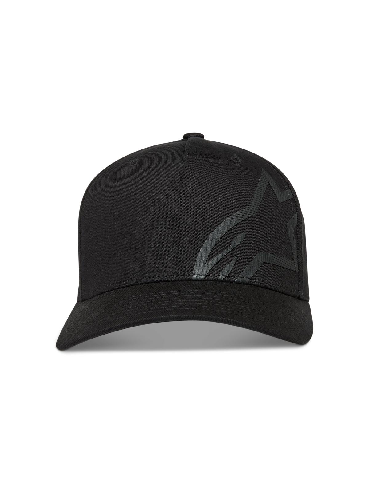 Alpinestars Maze Cappello, cappello sportswear in twill nero con visiera curva e grande logo Astars testurizzato, abbigliamento casual motorsport
