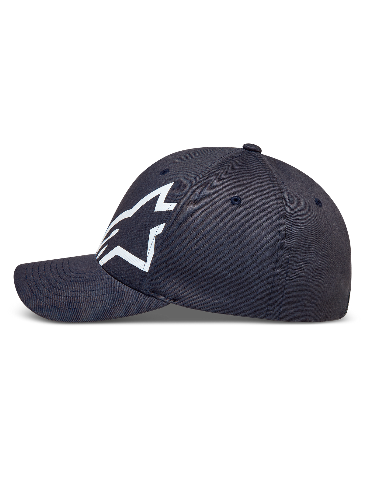 Alpinestars Maze Cappello, cappellino grigio scuro, visiera curva e logo Astars bianco testurizzato, vista laterale
