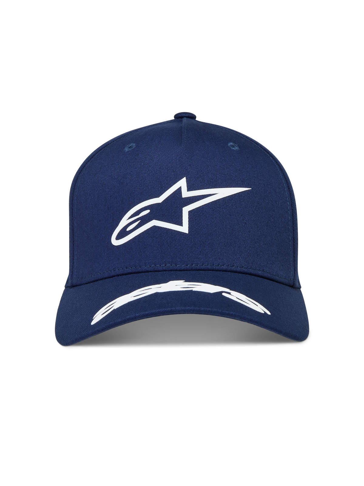 Alpinestars Arclight Cappello, cappello sportswear blu con logo Astars bianco in rilievo, corona strutturata e visiera curva