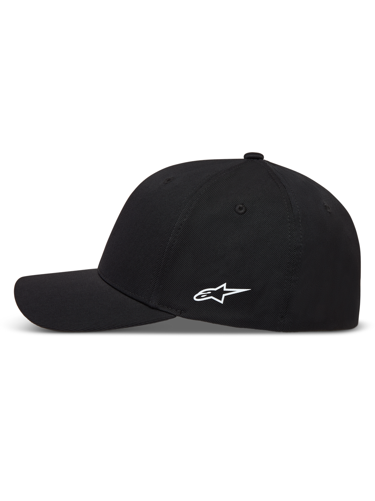 Alpinestars Points Cappello, cappello nero con logo Astars bianco in stampa HD, visiera curva, in nylon tactel