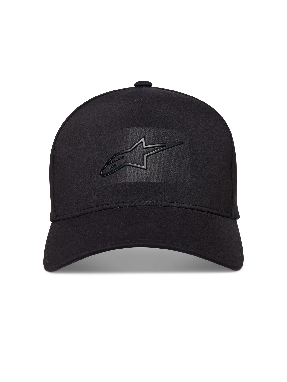 Alpinestars Algo Perf Adjustable Cappello, cappello sportivo nero con visiera curva e logo Astars a saldatura sonica.