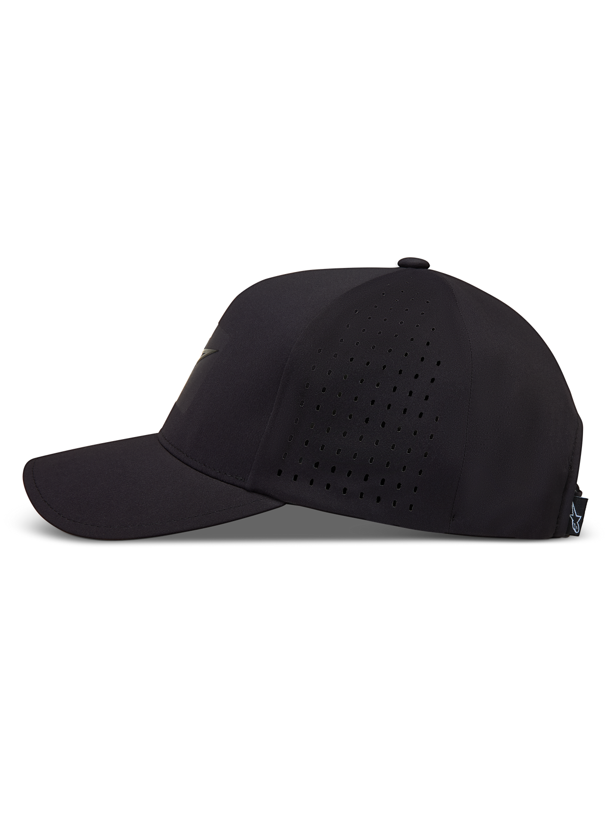 Alpinestars Algo Perf Adjustable Cappello, nero, visiera curva e pannelli laterali perforati per la traspirabilità.