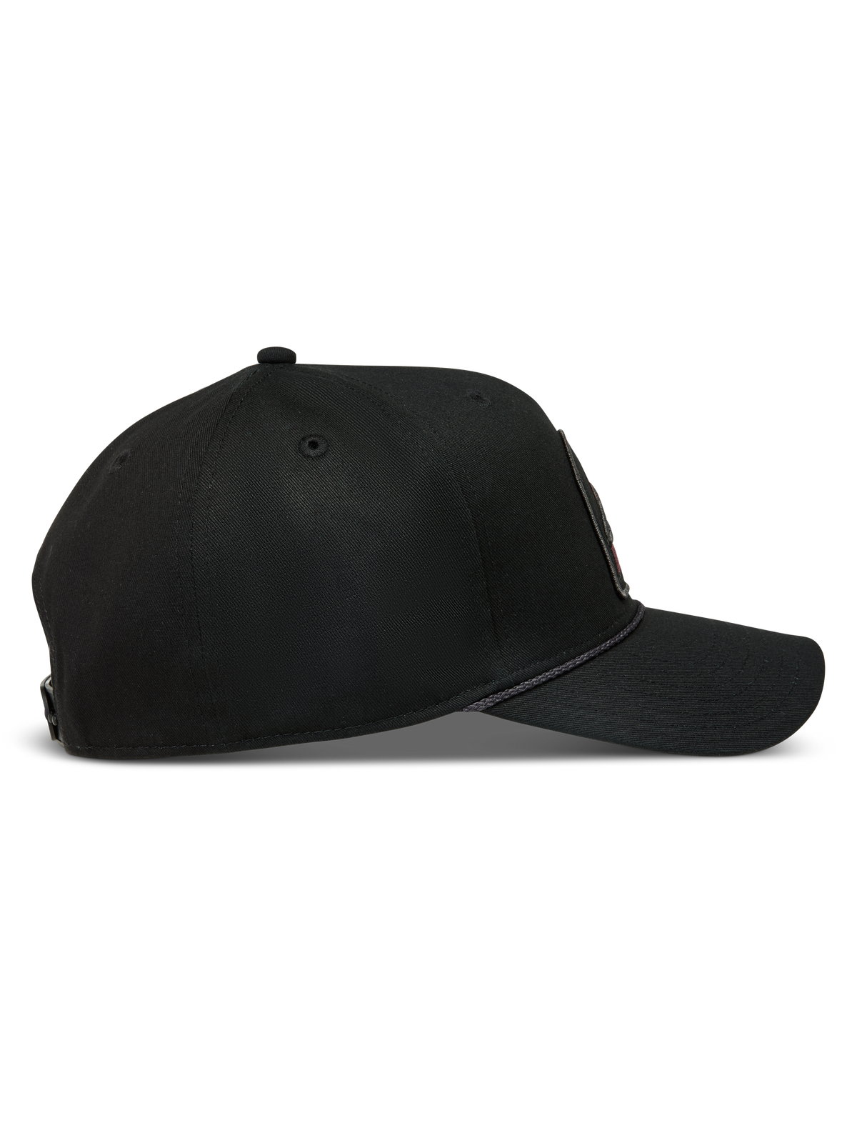 Alpinestars Acme Snapback Cappello, cappello nero in twill con visiera curva, corona strutturata e rifinitura in corda.