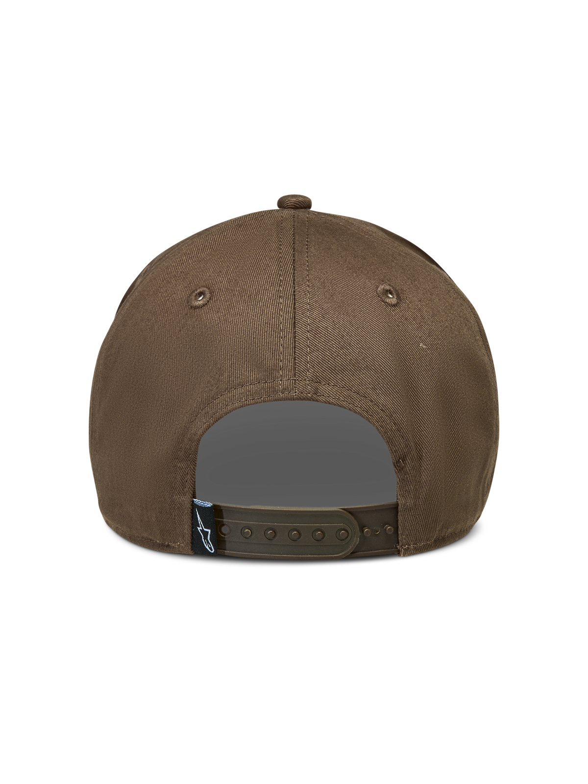 Alpinestars Acme Snapback Cappello, marrone, vista posteriore con chiusura snapback regolabile ed etichetta logo Astars