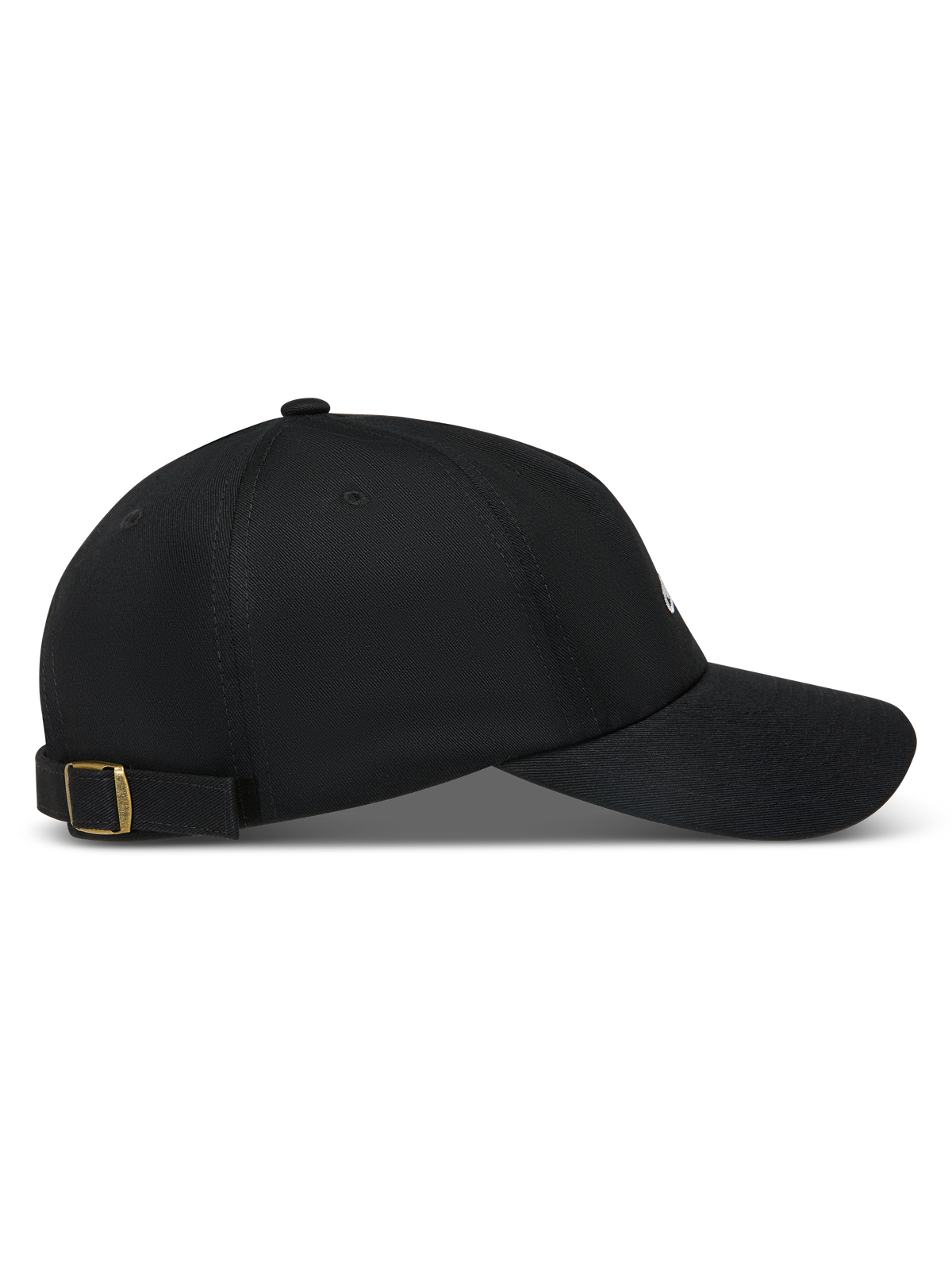 Alpinestars Dylan Dad Hat, cappello sportswear in twill nero con visiera curva e fibbia regolabile in ottone sul retro.