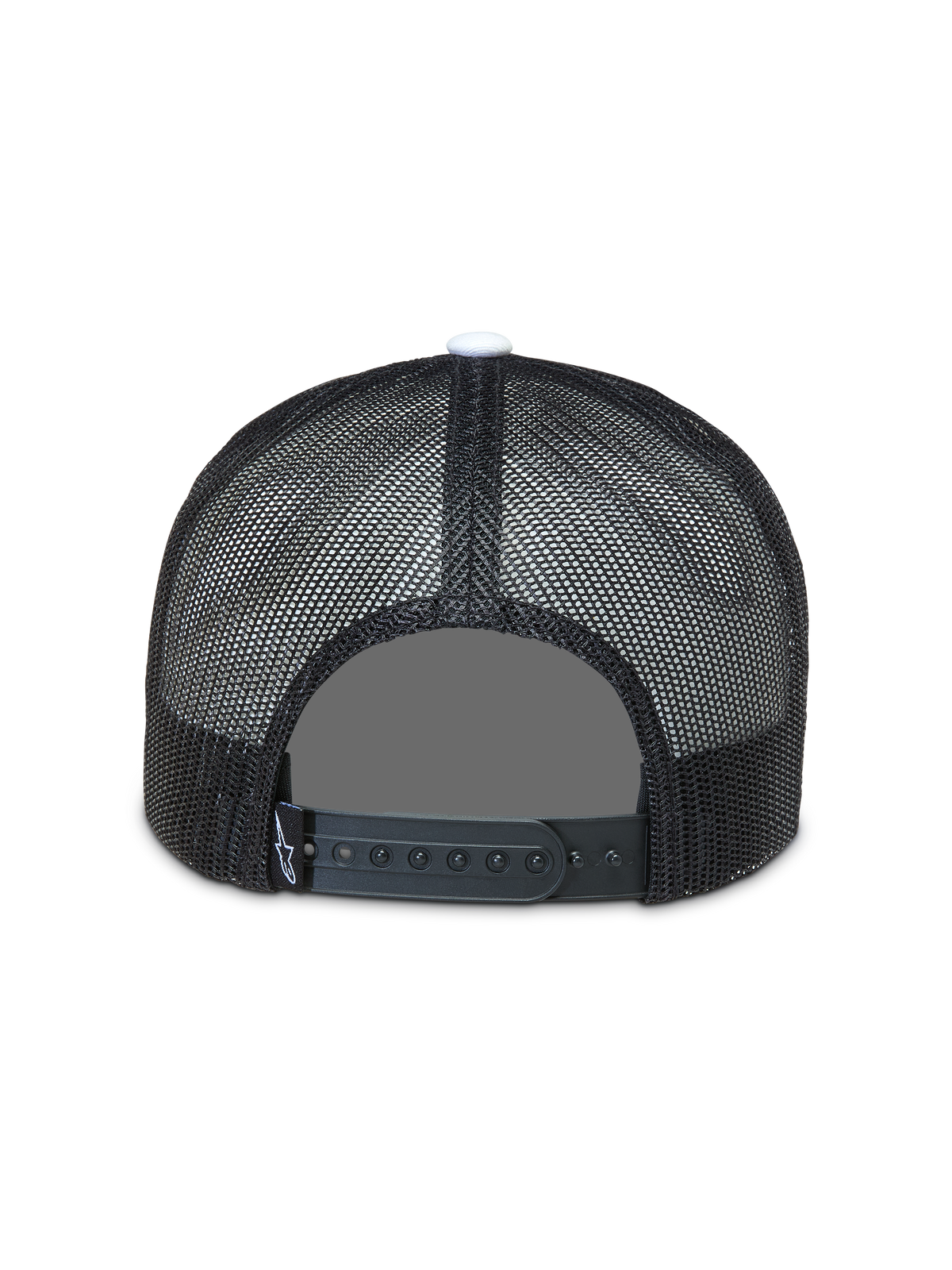 Alpinestars Gravel Cappellino Trucker, nero, retro in rete traspirante e chiusura snapback regolabile, vista posteriore