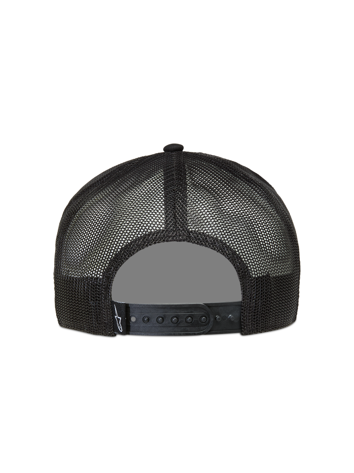 Alpinestars Ten cappellino trucker, cappello sportswear nero con rete traspirante, chiusura snapback e logo Astars.