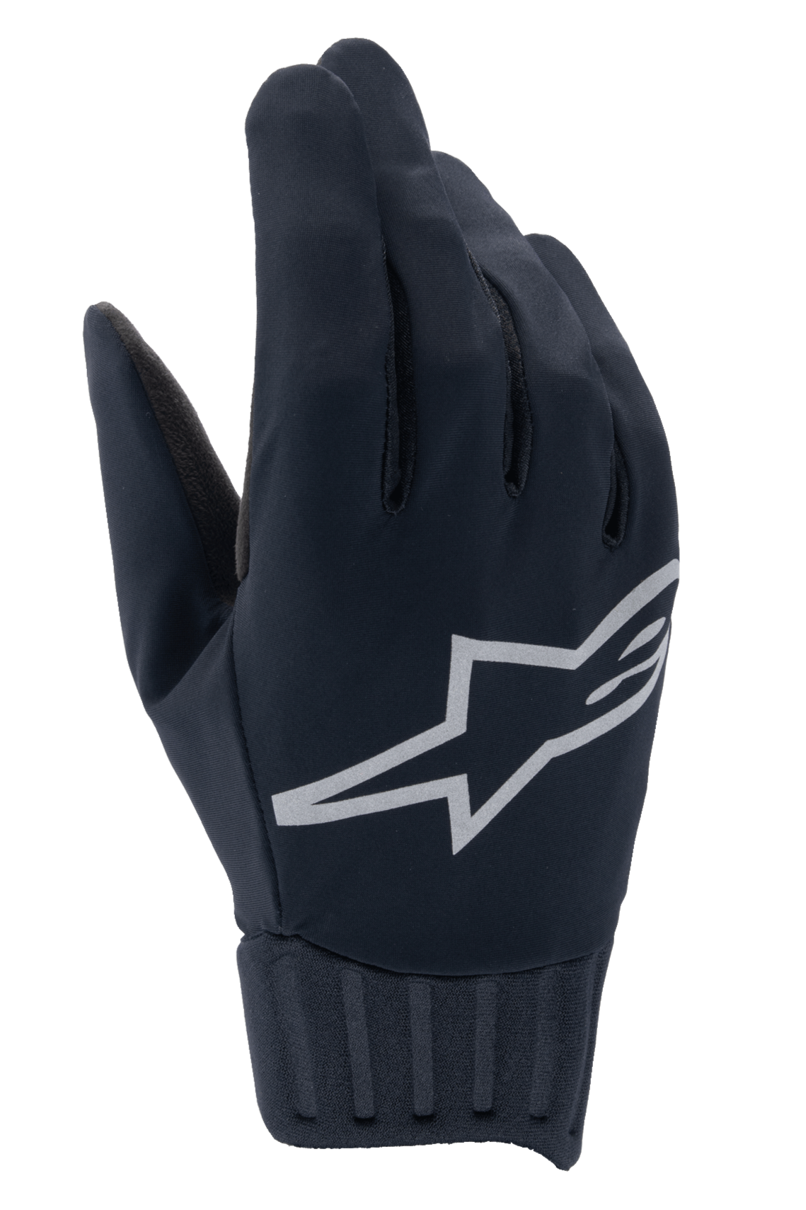 Alpinestars A-Dura Rain Gloves, guanti da MTB impermeabili, nero con grande logo a stella Alpinestars grigio, polsino in neoprene a coste, costruzione in tessuto liscio per il ciclismo in tutte le condizioni atmosferiche