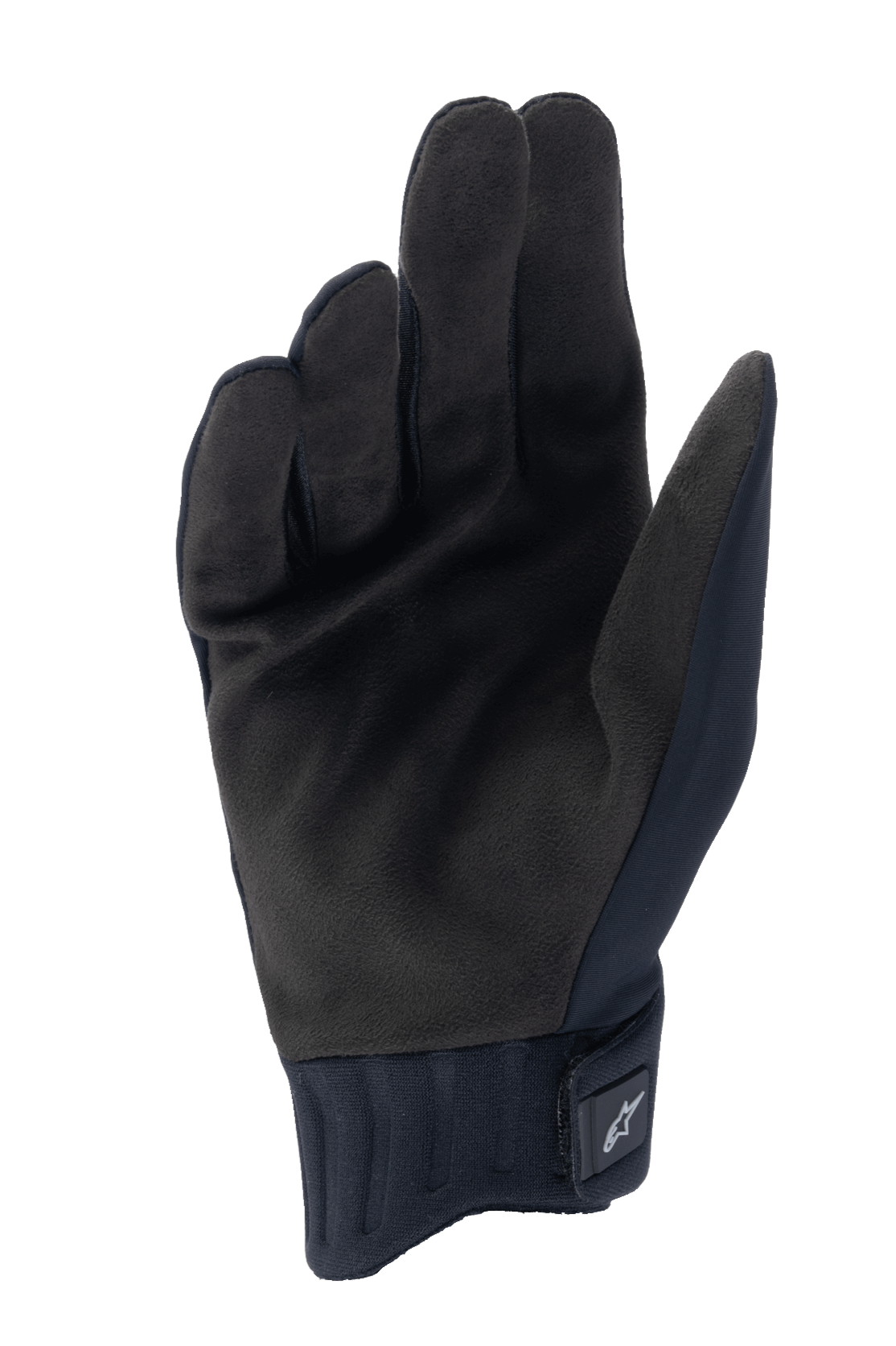 Alpinestars Stella A-Dura Rain Gloves, guanti da pioggia da donna per MTB, nero, vista del palmo con grip in pelle scamosciata sintetica, polsino in neoprene a coste con cinturino regolabile, equipaggiamento impermeabile per mountain bike