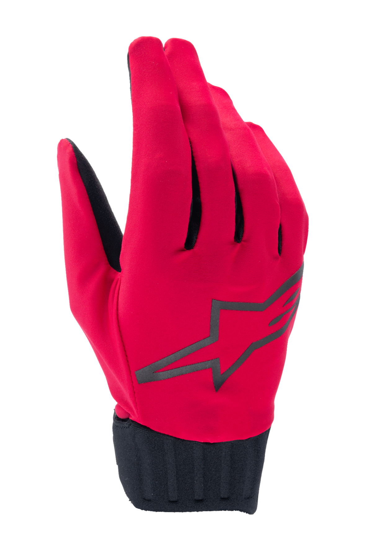 Alpinestars Stella A-Dura Rain Gloves, guanti da pioggia da donna per MTB, rosso fluo e nero, con un grande logo a stella nero, polsino in neoprene a coste e design impermeabile per mountain bike
