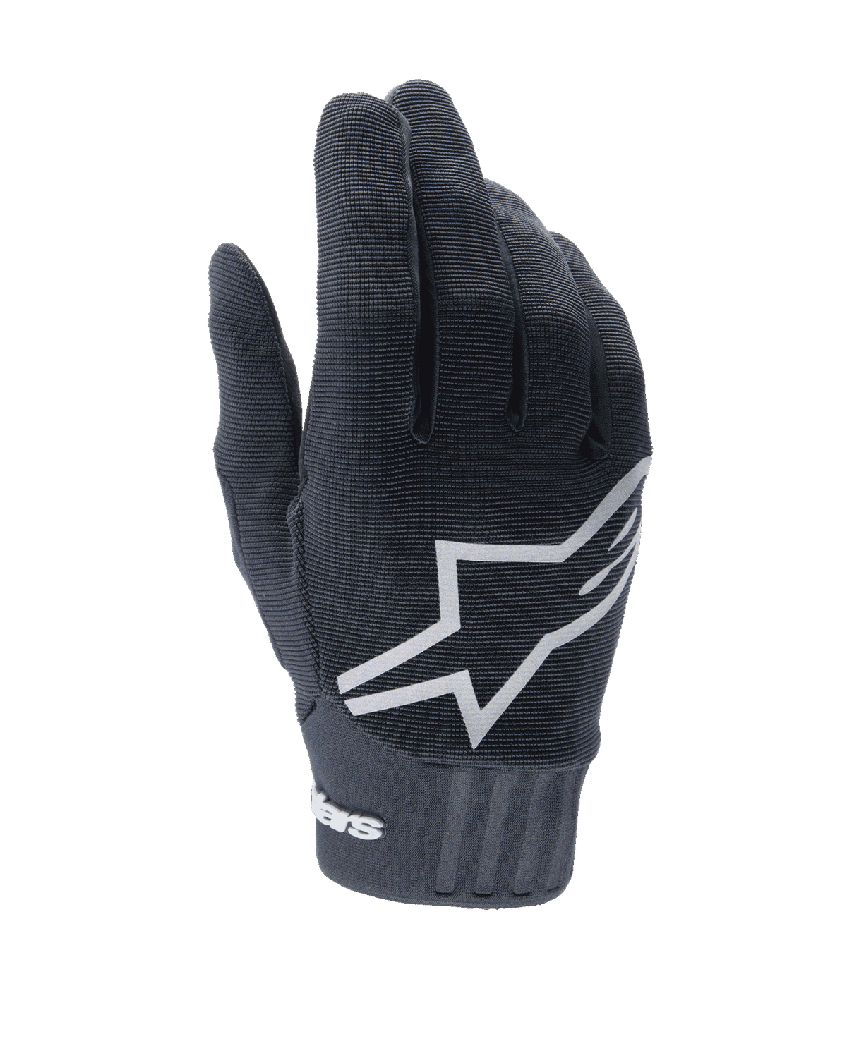 Alpinestars Stella A-Dura, guanti da MTB per donna, neri con prominente logo a stella bianco sul dorso, tessuto tecnico a costine, vestibilità aderente con polsino in neoprene