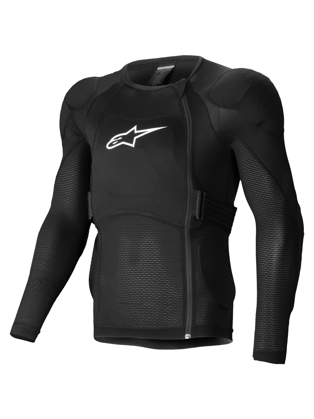 Alpinestars Giacca Protettiva A-Impact Plasma, giacca protettiva MTB a maniche lunghe, nera con logo bianco, con protettori Nucleon Plasma certificati CE livello 2 e struttura in mesh elasticizzato e traspirante