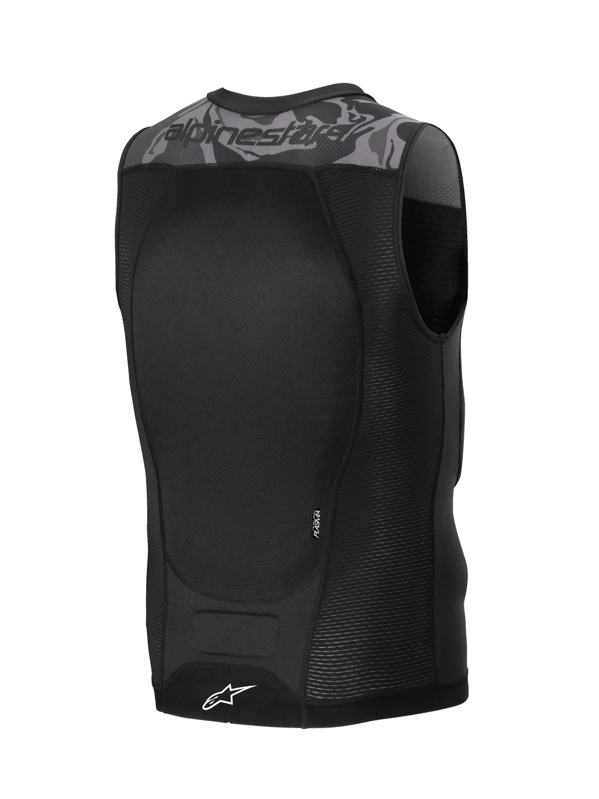 Alpinestars Gilet Protettivo A-Motion Plasma, gilet protettivo MTB e off-road, nero e grigio camo, paraschiena Nucleon Plasma e costruzione in mesh traspirante, vista posteriore