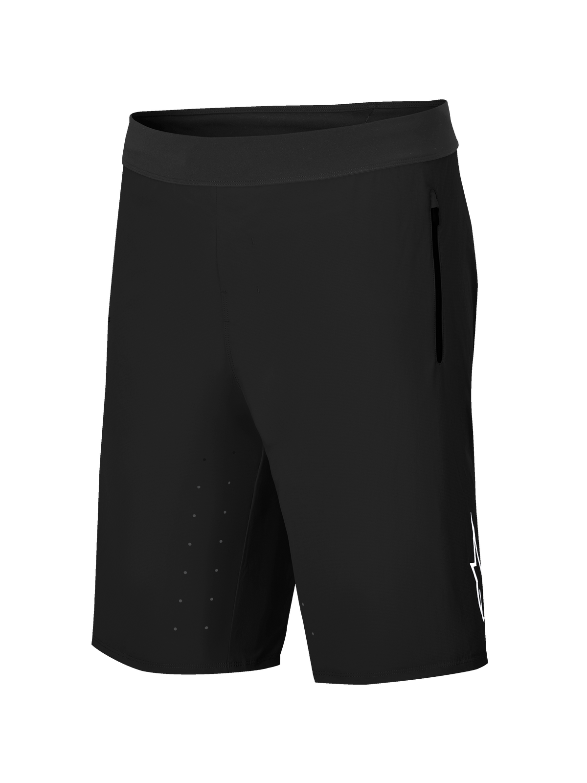 Alpinestars A-Aria Lite Short, pantaloncini da mountain bike, nero, con ampia fascia in vita, tasca laterale con cerniera, fori di ventilazione tagliati al laser sull'interno coscia e logo Astars bianco, abbigliamento tecnico da trail