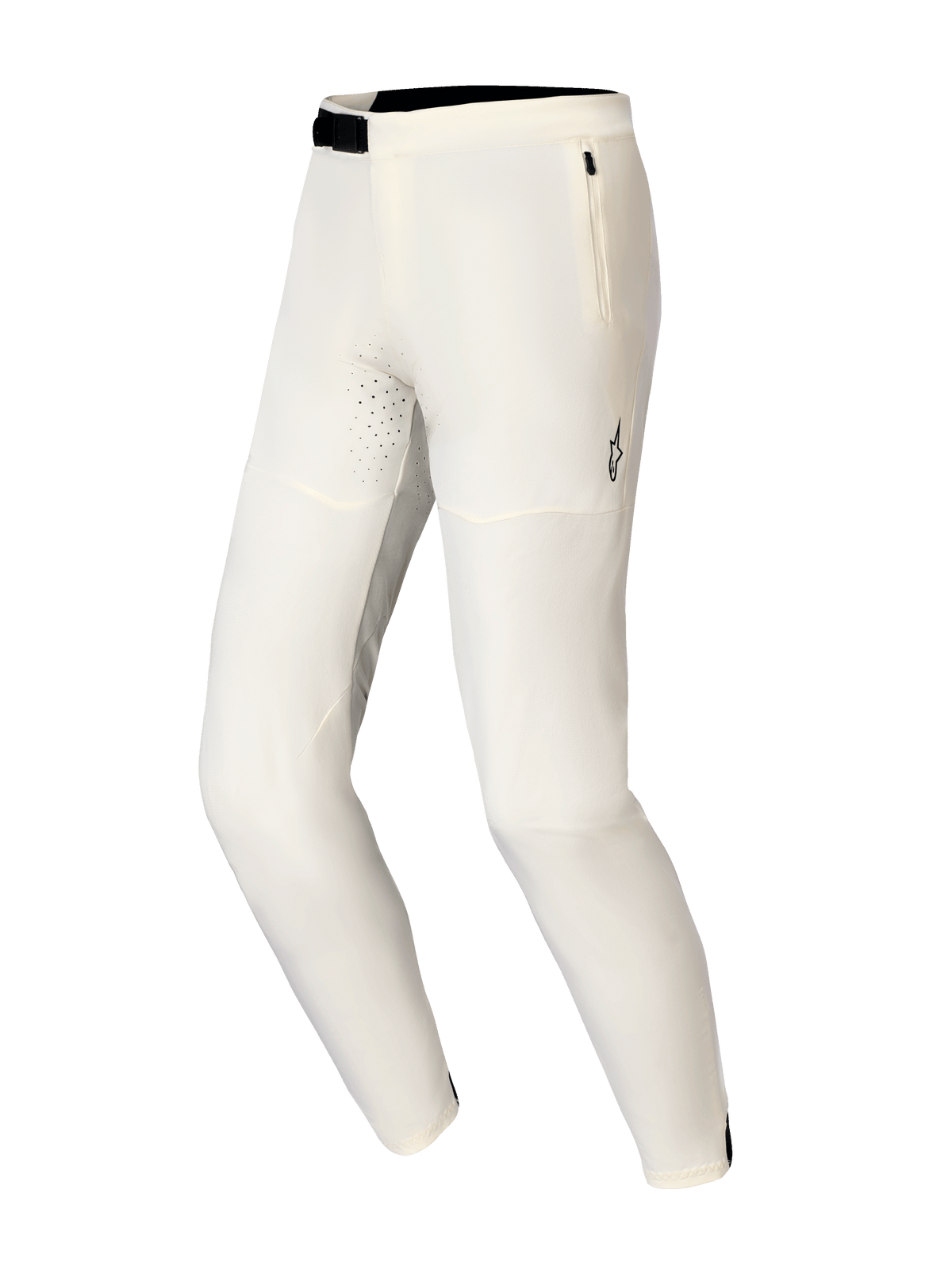 Alpinestars Pantaloni A-Aria Elite, pantaloni da mountain bike, ecru, con chiusura a fibbia magnetica nera, tasca laterale con zip e fori di ventilazione tagliati al laser, design orientato alle prestazioni per il ciclismo fuoristrada