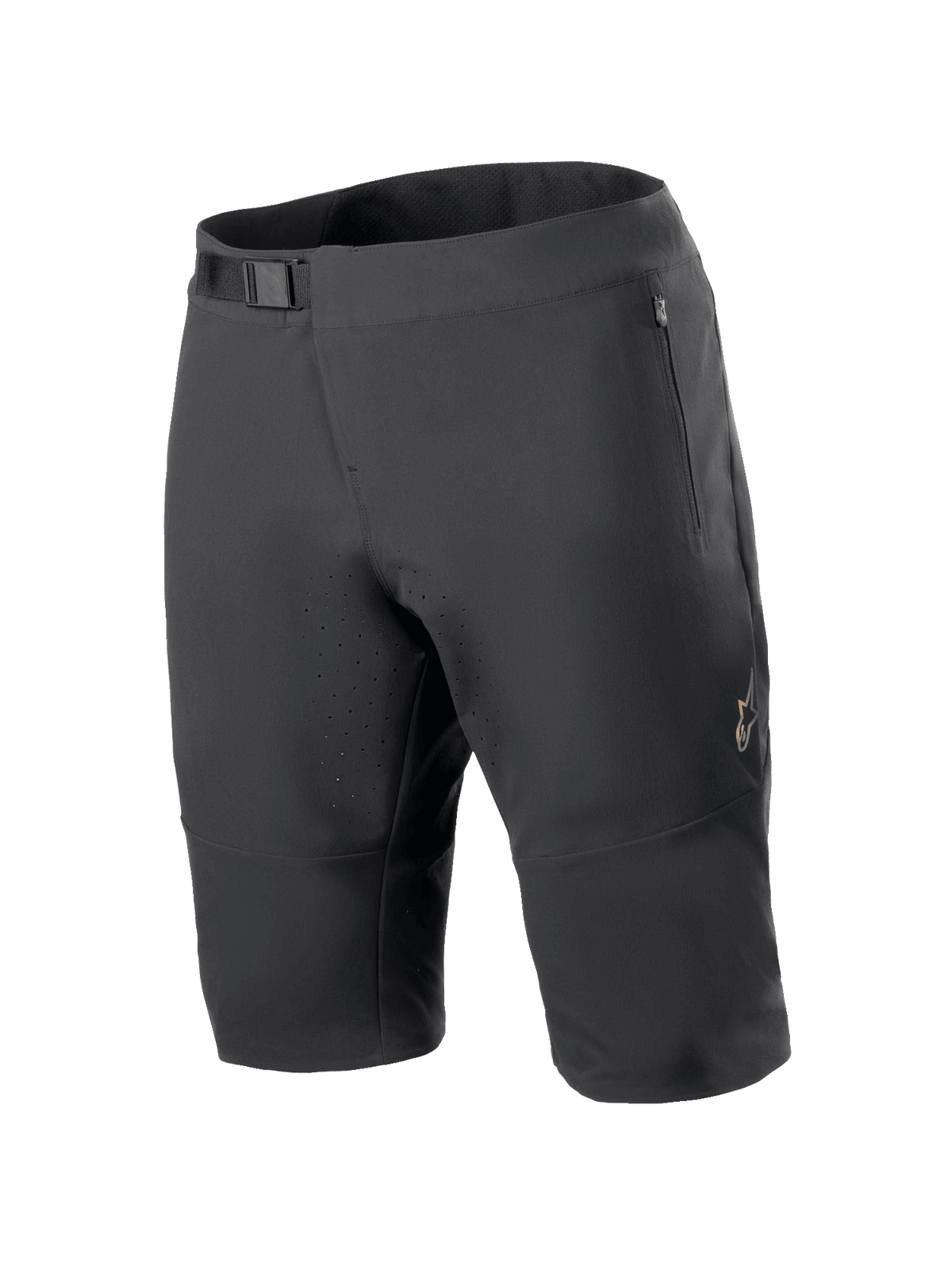 Alpinestars A-Aria Elite Shorts, pantaloncini da mountain bike, nero, con chiusura in vita con fibbia magnetica, tasche con zip, fori di ventilazione tagliati al laser e tessuto elasticizzato in 4 direzioni per il ciclismo fuoristrada